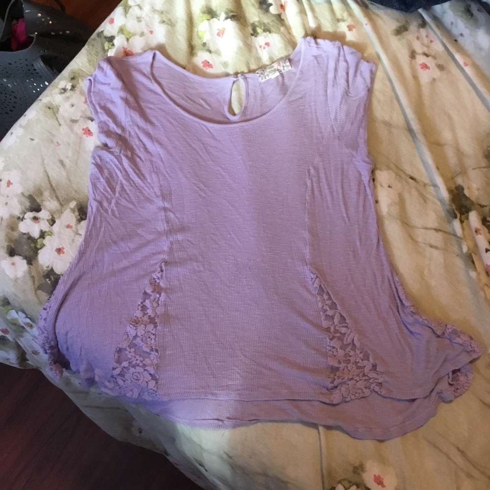 Lilac top with pretty lace